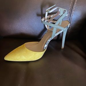 Yellow Suede Heels